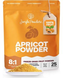 Jungle Powders Apricot Powder 3.5 Ounce Powdered Freeze Dried Apricot Fruit Smoothie No Sugar Added Additive and Filler Free Dehydrated Apricots Extract For Baking & Flavoring No Apricot Seeds Kernels