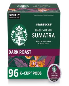 Starbucks Sumatra Dark Roast Single Cup Coffee for Keurig Brewers, 4 Boxes of 24 (96 Total K-Cup Pods)
