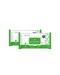 Collins Antibacterial Wet Wipes Premium Quality 2 Pcs 72 Sheets Flip-top Unisex Baby Accessories in Green
