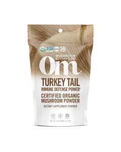 OM MUSHROOM SUPERFOOD Turkey Tail Organic Mushroom Powder 35 Ounce 50 Servings Immune Support Polysacchrides BetaGlucans Gut Health Holistic Defense Mushroom Supplement