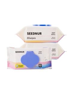 Seednur Baby Water Wipes, Suitable for Sensitive Skin, Fragrance Free (80 Wipes/Bag)