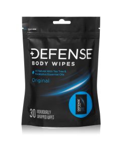 Defense Soap Body Wipes 30 Individually Packed Travel Wipes 100 Natural and Pure Pharmaceutical Grade Tea Tree Oil and Eucalyptus Oil