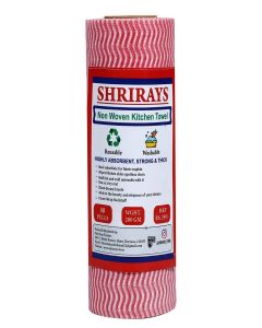SHRIRAYS Reusable & Washable Non Woven Kitchen Towel Roll / Kitchen Wiping Roll / Absorbing Sheet / 80 Pulls / 2 Ply - Pack of 1