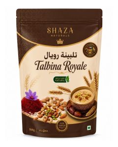 Talbina Royale, 500g / Premium 14-Ingredient Barley Talbina Powder with Almonds, Dates, Saffron & Psyllium Husk / No Added Sugar, High in Fibre / Made in UAE