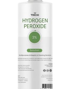 TRIOXI Hydrogen Peroxide 3% Solution – Disinfectant Liquid, Antiseptic for Wounds, Multi-Purpose Cleaner, Stain Remover, Laundry Whitener, Odor Eliminator (1 LTR)