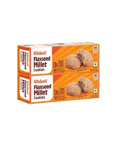 Weleet Flaxseed Millet Digestive Cookies / Home/Office Snack / Free Of White Sugar and White Flour / Pack of 2 (90g Each)