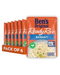 BENS ORIGINAL Ready Rice Basmati Rice Easy Side Dish 85 oz Pouch Pack of 6