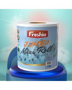 Freshia Premium Quality Jumbo Maxi Roll 2-Ply Tissue, 1200 Gm, Twin Pack of 2, 2000 Count Kitchen towel