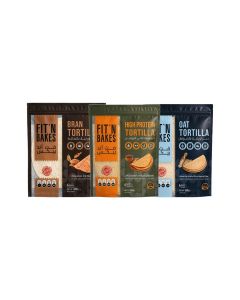 FIT 'N Bakes High Protein Tortilla 360g Bread (High Protein) & FIT 'N Bakes Oat Tortilla Bread 360g (Oat) & FIT 'N Bakes Bran Tortilla 360g Bread (Bran) Bundle