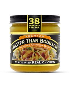 Better Than Bouillon Premium Roasted Chicken Base Made with Seasoned Roasted Chicken 38 Servings Blendable Base for Added Flavor 8Ounce Jar Pack of 1