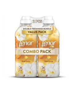 Lenor Gold Orchid Fabric Conditioner Liquid Softener, 2PCS COMBO PACK, - Long-Lasting Softener for Clothes, Bedding & Towels, Fresh Scent, 26 Washes per Bottle