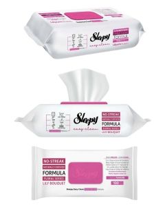 Sleepy Easy Clean Multi-Surface Cleaning Wipes – 100 Sheets, Lily Bouquet Scent, Streak-Free Natural Formula