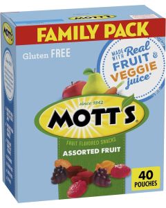 Mott's Assorted Fruit Flavored Snacks, 40 Pouches