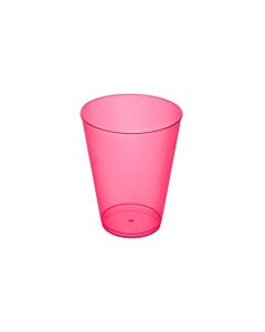 Party Essentials Hard Plastic 9-Ounce Party Cups and Old Fashioned Tumblers, Neon Pink, 25-Count