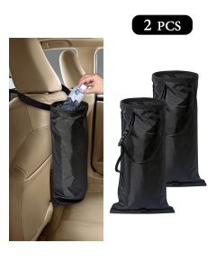 2PCS Car Trash Bag, Auto Portable Trash Can Universal Hanging Car Garbage Bag, Waterproof Garbage Can with Elastic Opening, Car Organizer Auto Accessories for Car, Home, Outdoor