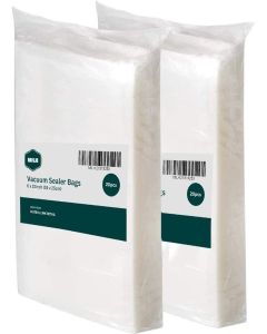 MILH Vacuum Sealer Bags Embossed Food Saver Rolls, BPA-Free & Microwave Safe, Leakproof Freezer & Sous Vide Storage Pouches for Meal Prep, 15 x 25 CM - Pack of 20
