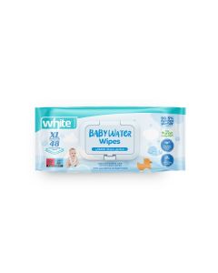 White wet wipes baby 99.5% water 48 pulls xl