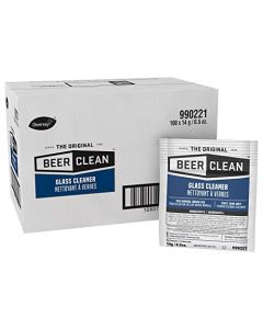 BEER CLEAN Diversey 990221 Glass Cleaner for Manual Brushing Portion Control Bar Glass Washing Powder Unscented Packet 05Ounce Pack of 100