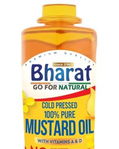 Bharat 100% Pure Mustard Oil - Cold Pressed Cooking Oil, 1 Liter