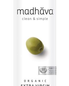 Madhava Organic Extra Virgin Olive Oil - 33.8 fl oz, Non-GMO, Cold Extracted, Single Source