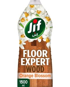 JIF Floor Expert Liquid Cleaner for Wood, Orange Blossom, 1.5L - Kills 99.9% Germs