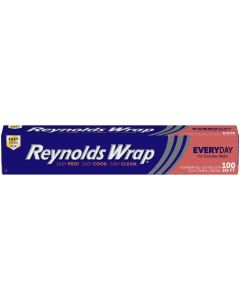Reynolds Wrap Everyday Strength Aluminum Foil Roll Freezer Safe and Grill Safe Great for Foil Packets and Home Cooking 12 Inches Wide 100 Total Sq Ft