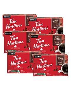 Tim Hortons Dark Roast Coffee SingleServe KCup Pods Compatible with Keurig Brewers 72ct KCupsRed 12 Count Pack of 6