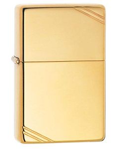 Zippo Vintage High Polish Brass Pocket Lighter with Slashes Pocket Lighter