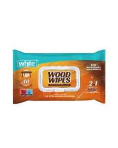 White Wood Cleaning Wet Wipes - 48 Pulls / Quick & Easy Shine for Furniture, Cabinets & Wooden Surfaces; Cleans, Conditions & Protects Wood