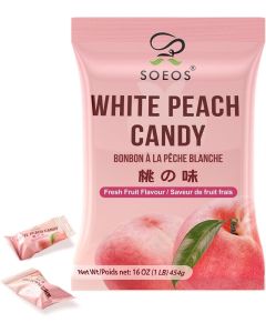 Soeos White Peach Hard Candy - Classic Chinese Confection, 16 oz (454g)