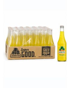 Pineapple Flavour Mexican Carbonated Soft Drink Soda in Glass Bottles, Fruity Fizzy Refreshing Beverage, 370 ml Each, Made in Mexico Since 1950, Case Pack of 24