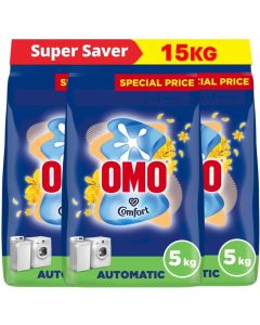 OMO Automatic Laundry Detergent Powder, Touch of Comfort, 15 Kg (5 Kg x 3)