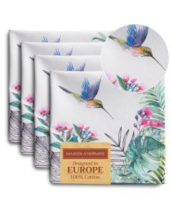 Maison d Hermine Cloth Napkins Set of 4 100 Cotton Everyday Reusable Square Napkins Cloth Washable Dinner Party Wedding Restaurant SpringSummer Tropiques 20 x 20