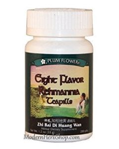Eight Flavor Rehmannia Zhi Bai Di Huang Wan 200 ct Plum Flower
