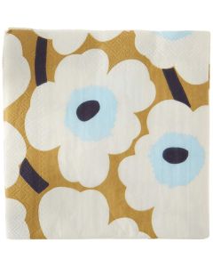 Boston International IHR Marimekko Cocktail Beverage Paper Napkins 5 x 5 Unikko CreamGold 1 Count Pack of 20