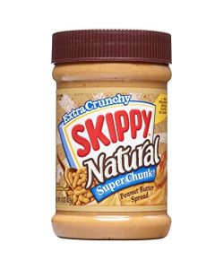 SKIPPY Natural SUPER CHUNK Peanut Butter Spread 7 g Protein Per Serving 15 oz 12 Pack