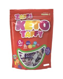 Zolli Keto Taffy Assorted Fruit 1.6oz – 24 Bags/Case (Sugar-Free, Keto Friendly)