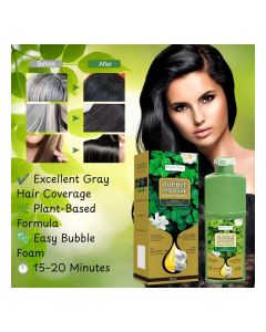 Bubble Mousse Hair Dye Shampoo – Gentle Plant-Based Formula for Beautiful Hair Color hair with an easy-to-use bubble mousse dye shampoo. Created for convenient at-home coloring, it helps cover gray strands, refresh your appearance, and leave hair looking 