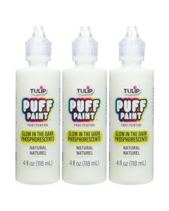 Tulip Puff Glow In The Dark Fabric Paint Permanent Craft Paint for Clothes DIY Projects Notoxic 4 fl oz 3Pack Glow Natural