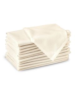 Encasa XO Cotton Cloth Napkins / Set of 12 / Size 17"x17" / Natural Solid Color / Machine Washable