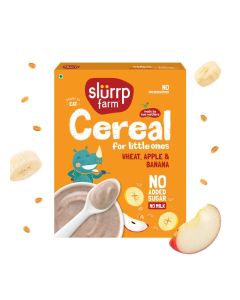 Slurrp Farm Instant Cereal for Little Ones, Wheat Apple & Banana, No Added Sugar, 300g