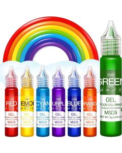 Limino Gel Food Coloring - Rainbow Edible Gel Food Color Dye Set (7 x 15g) for Baking and Crafts