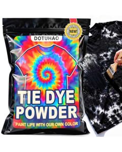 DOTUHAO Tie Dye Powder Black Fabric Dye Tie Dyes for Clothes Creative Dyes for Clothes Perfect for Arts Crafts DIY Fabric Art Black 2 OZ