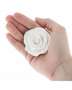 Global Sugar Art Rose Premium Sugar Cake Flowers White Unwired Large 12 Count by Chef Alan Tetreault