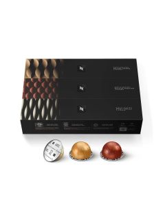 Nespresso Capsules VertuoLine Barista Flavored Pack Roasted Hazelnut Sweet Vanilla and Golden Caramel Mild Roast Coffee 30 Count