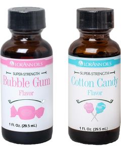 LorAnn Super Strength Flavor Combo Pack - Bubble Gum and Cotton Candy - 1 Ounce Bottles