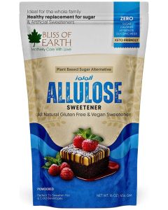 Bliss of Earth Allulose Sweetener Powder 454g, Natural Sugar Alternative, Zero Sugar, Zero Calories & Zero Glycemic Index, Keto Friendly, Vegan & Gluten Free, Perfect for Coffee, Tea, Baking & Desserts