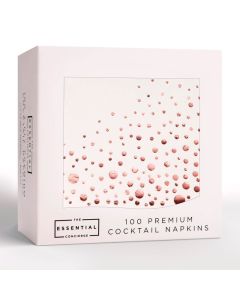 The Essential Concierge Rose Gold Napkins 100 Disposable Cocktail Napkins 5x5 Inch 3Ply Paper Napkins Rose Gold Color
