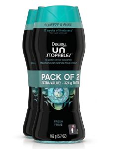 Downy Unstopables In-Wash Scent Booster Pearls, Fresh, 162g (Pack of 2) - 324g Total