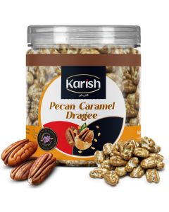 Karish Pecan Dragee Caramel 180g Jar – Crunchy Nut Snack Coated in Sweet Caramel, Perfect for Gifting & Sharing